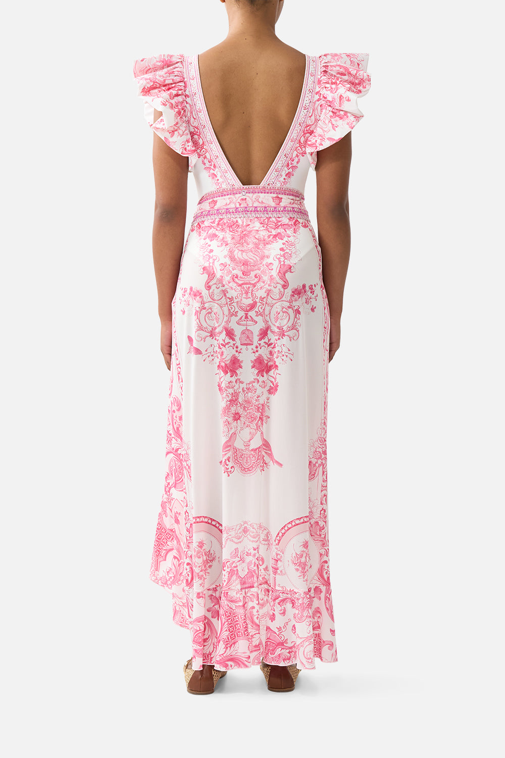 LONG SARONG W TIE WAIST AND FRILL EDGE