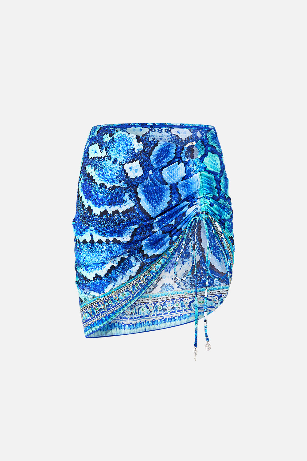 RUCHED SHORT SARONG W RING FRONT TRIM