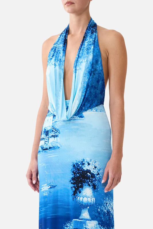 Deep Cowl Plunge Dress