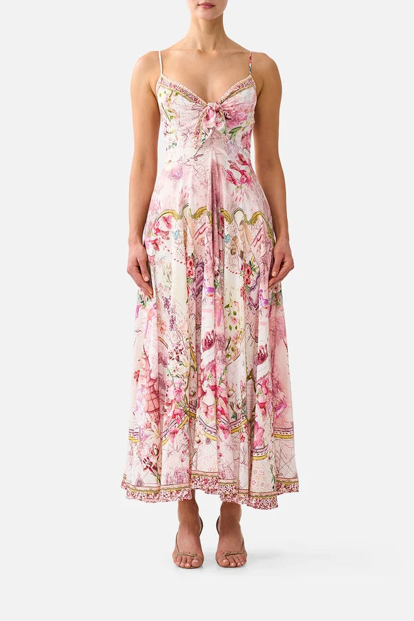 Long Dress With Tie Front