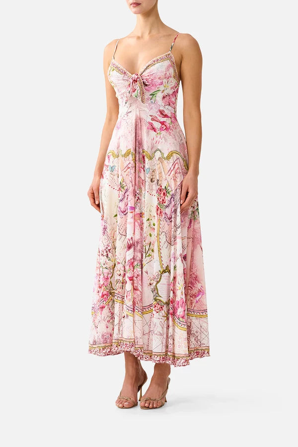 Long Dress With Tie Front