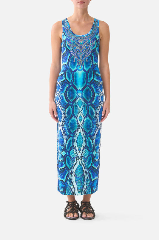 JERSEY SCOOP NECK TANK DRESS