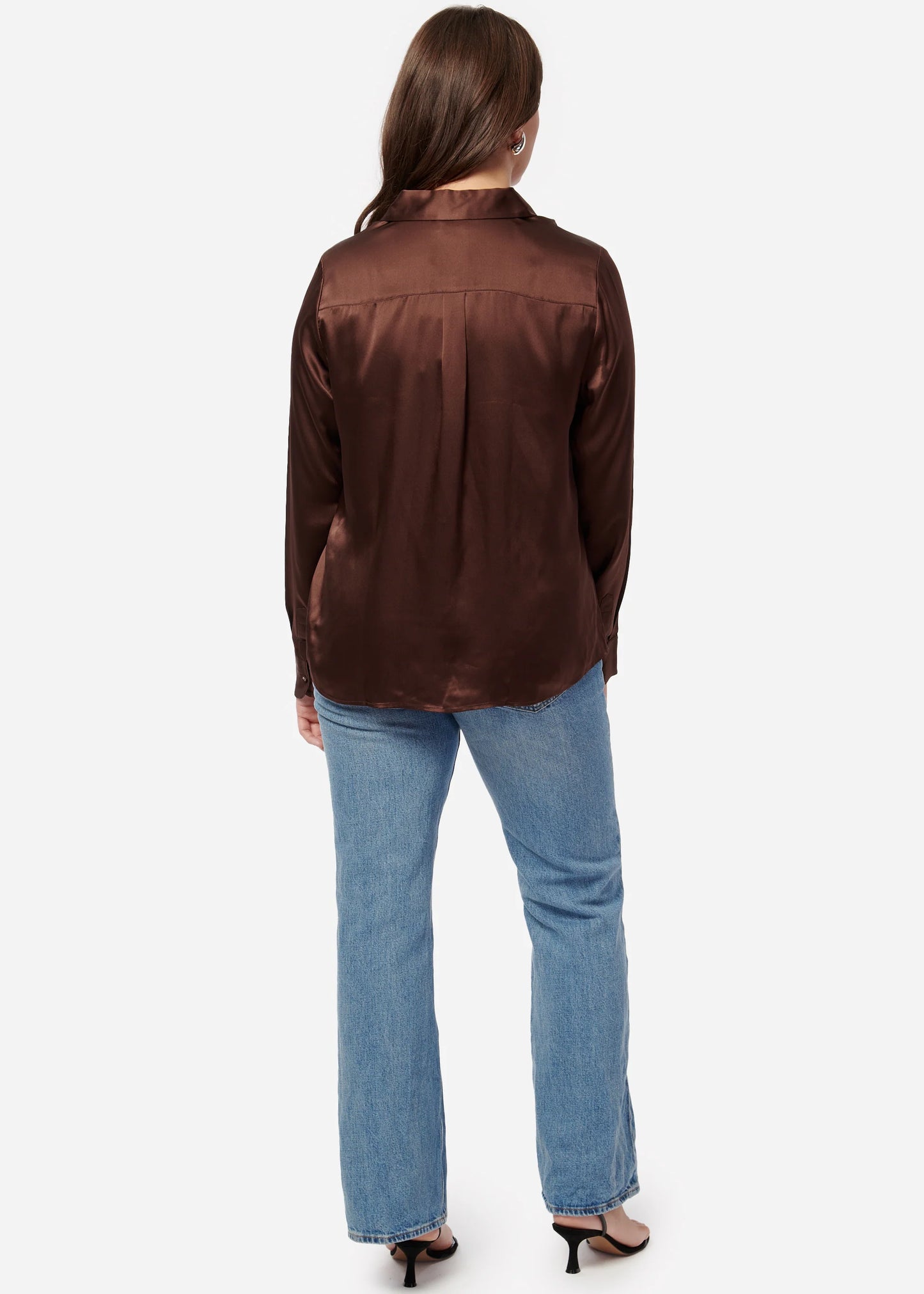 CROSBY SILK BLOUSE CHOCOLATE