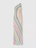 One-shoulder long dress in chevron lamé viscose