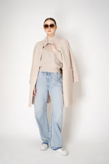 D. EXTERIOR WOOL CASHMERE KNIT COAT