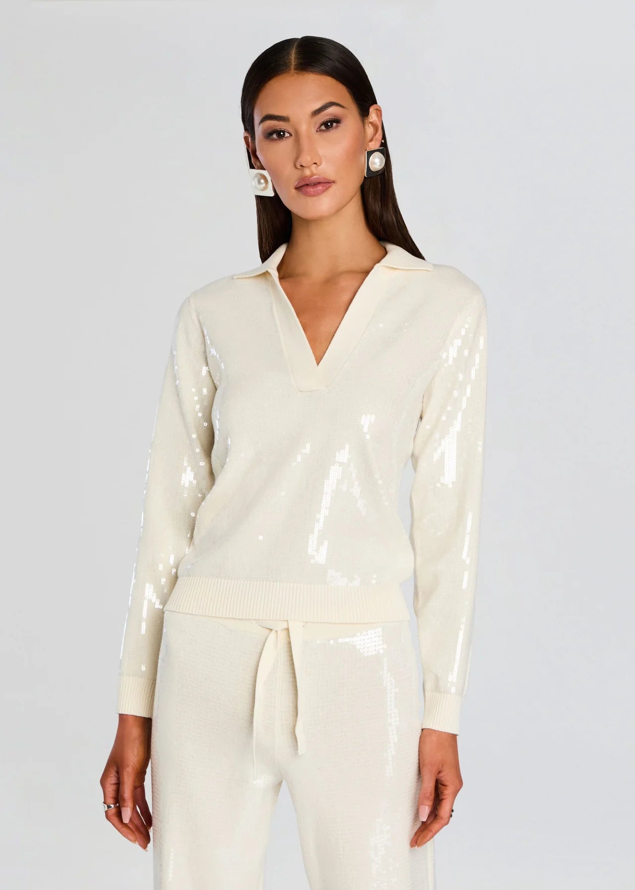 SHAELYNN SEQUIN KNIT SHIRT