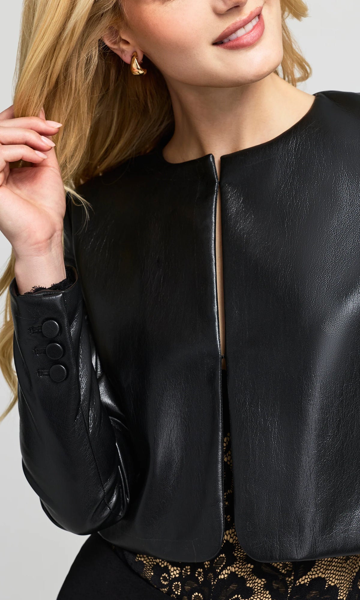 LINDY VEGAN LEATHER JACKET