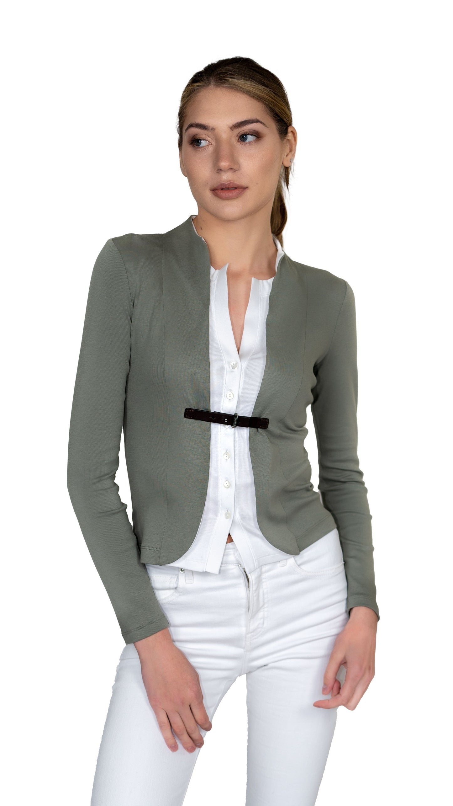 Jersey Sweater with Buckle