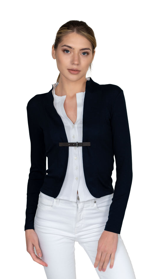 Jersey Sweater with Buckle