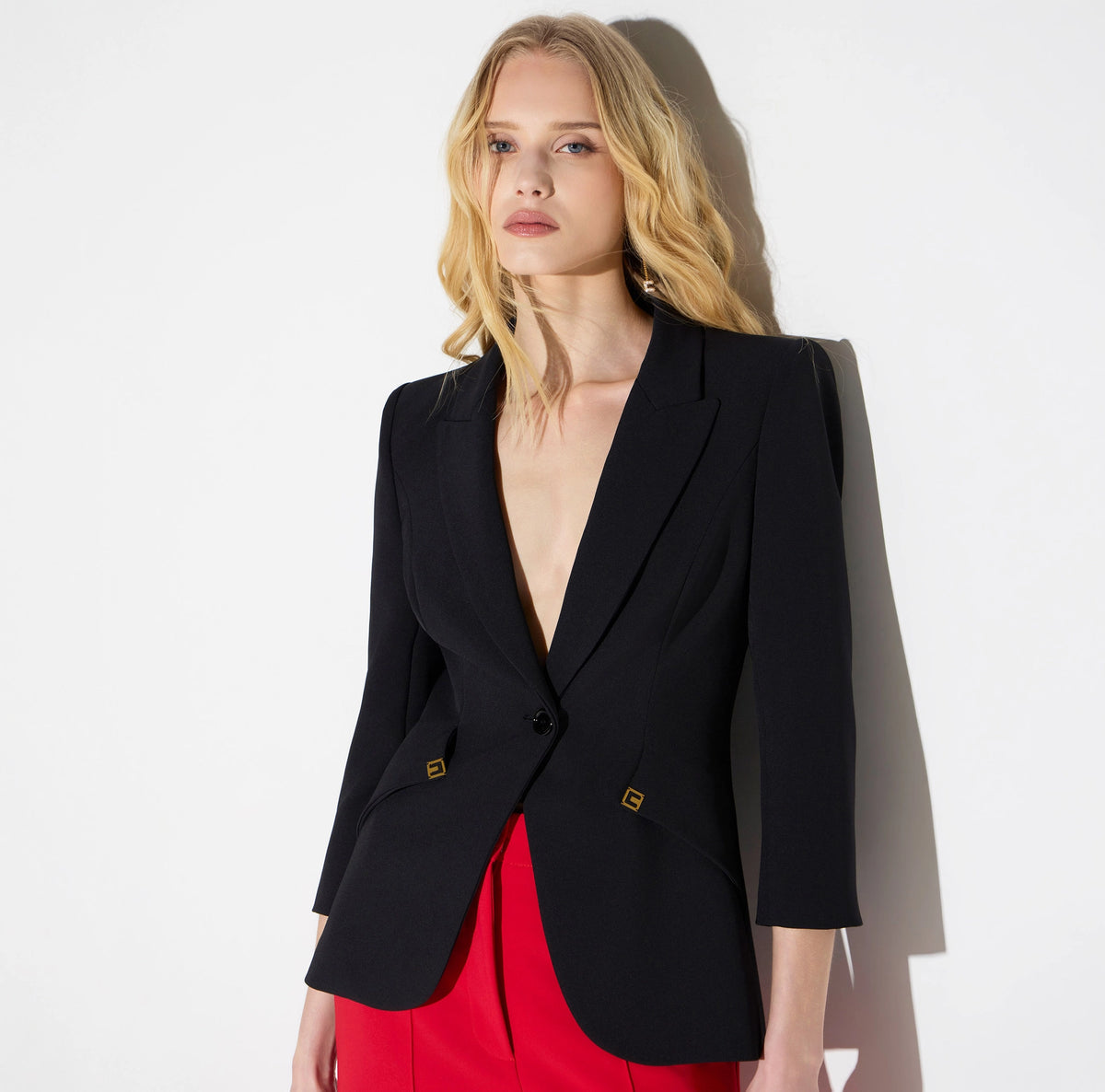 Jacket made of lightweight crêpe fabric and satin