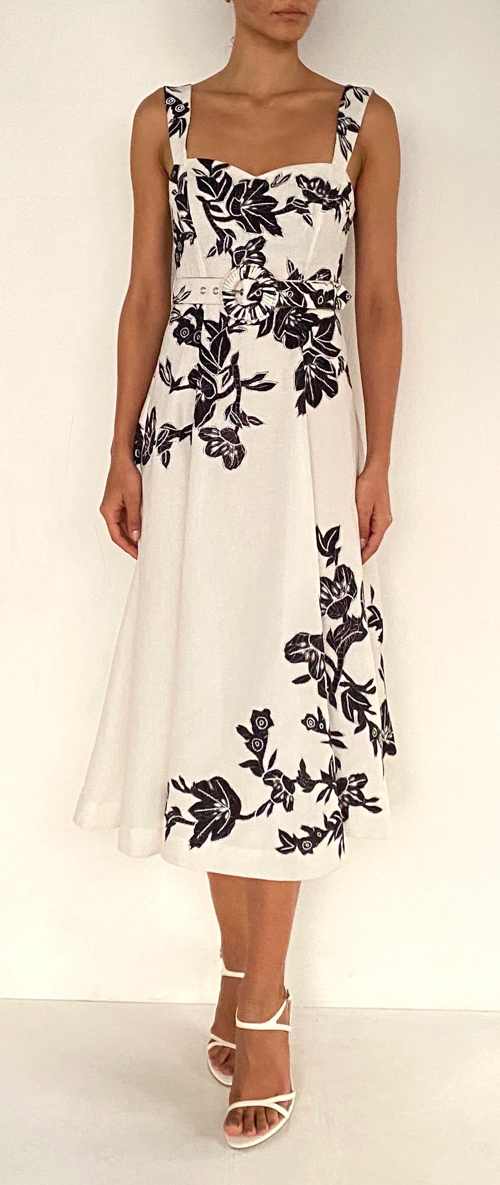 MIDI DRESS WITH BUCKLE BELT