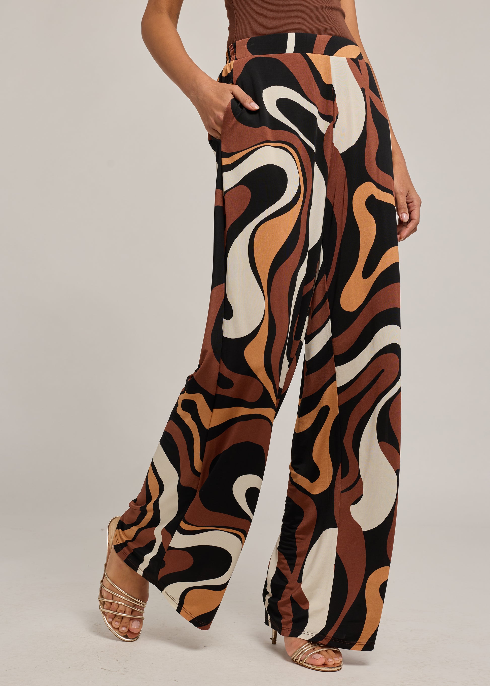 KELELA GEO SHEEN JERSEY PANTS