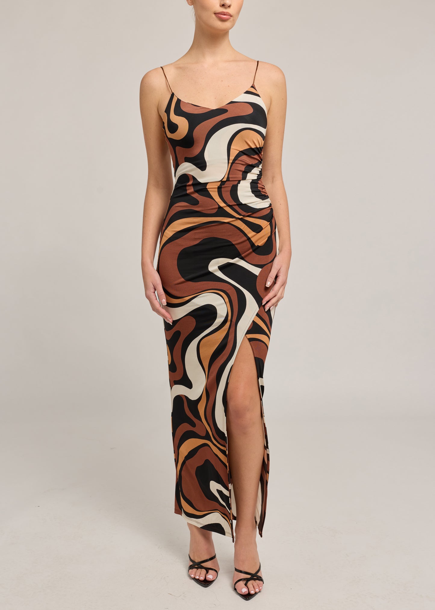 HAILEY GEO SHEEN JERSEY MAXI DRESS