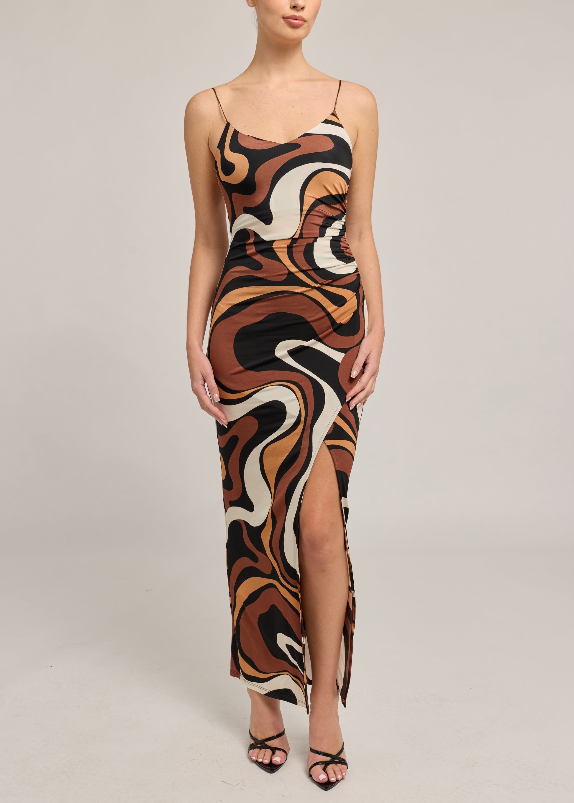 HAILEY GEO SHEEN JERSEY MAXI DRESS