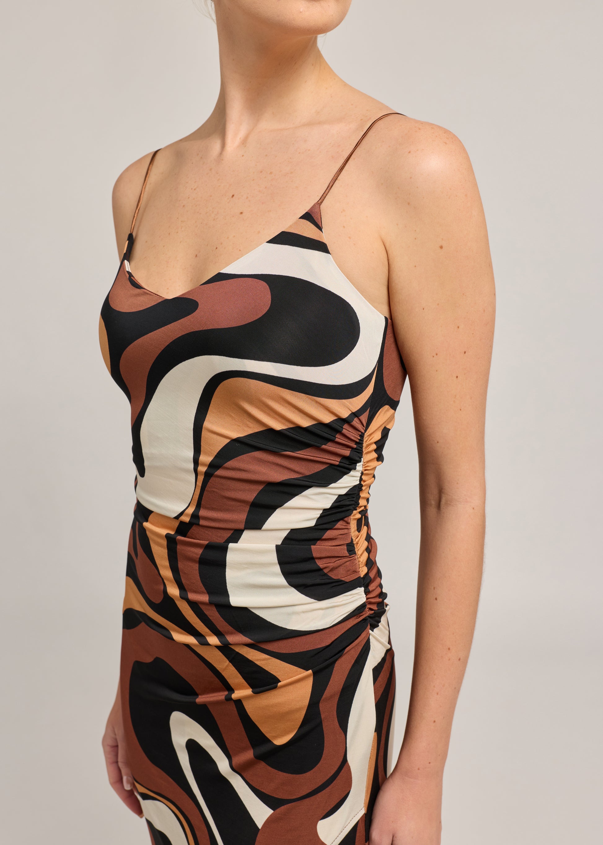 HAILEY GEO SHEEN JERSEY MAXI DRESS
