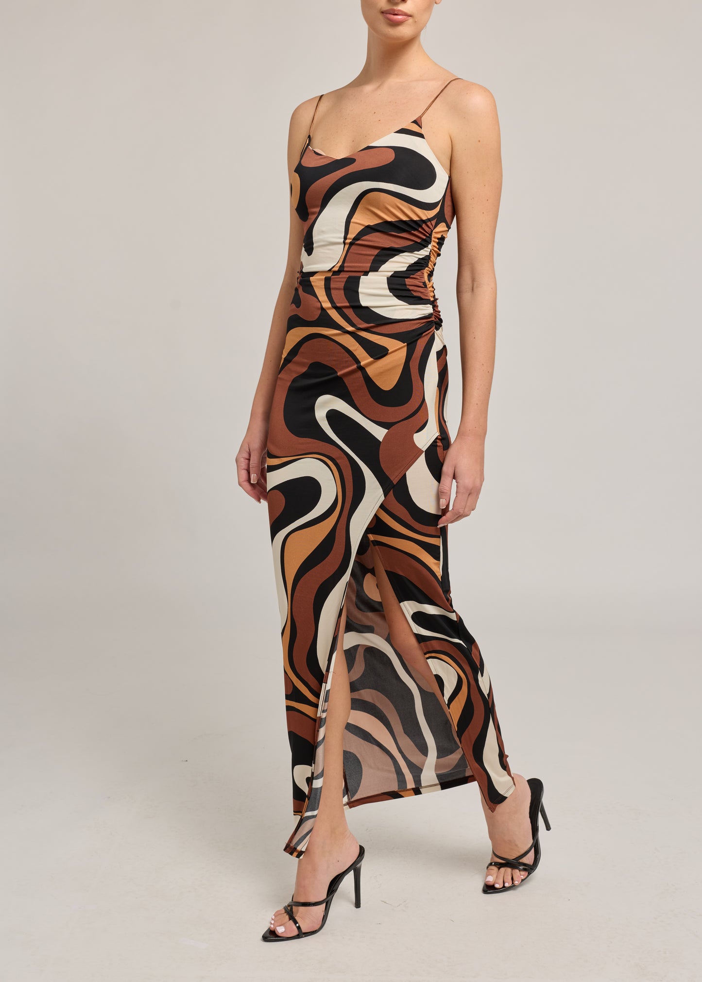 HAILEY GEO SHEEN JERSEY MAXI DRESS