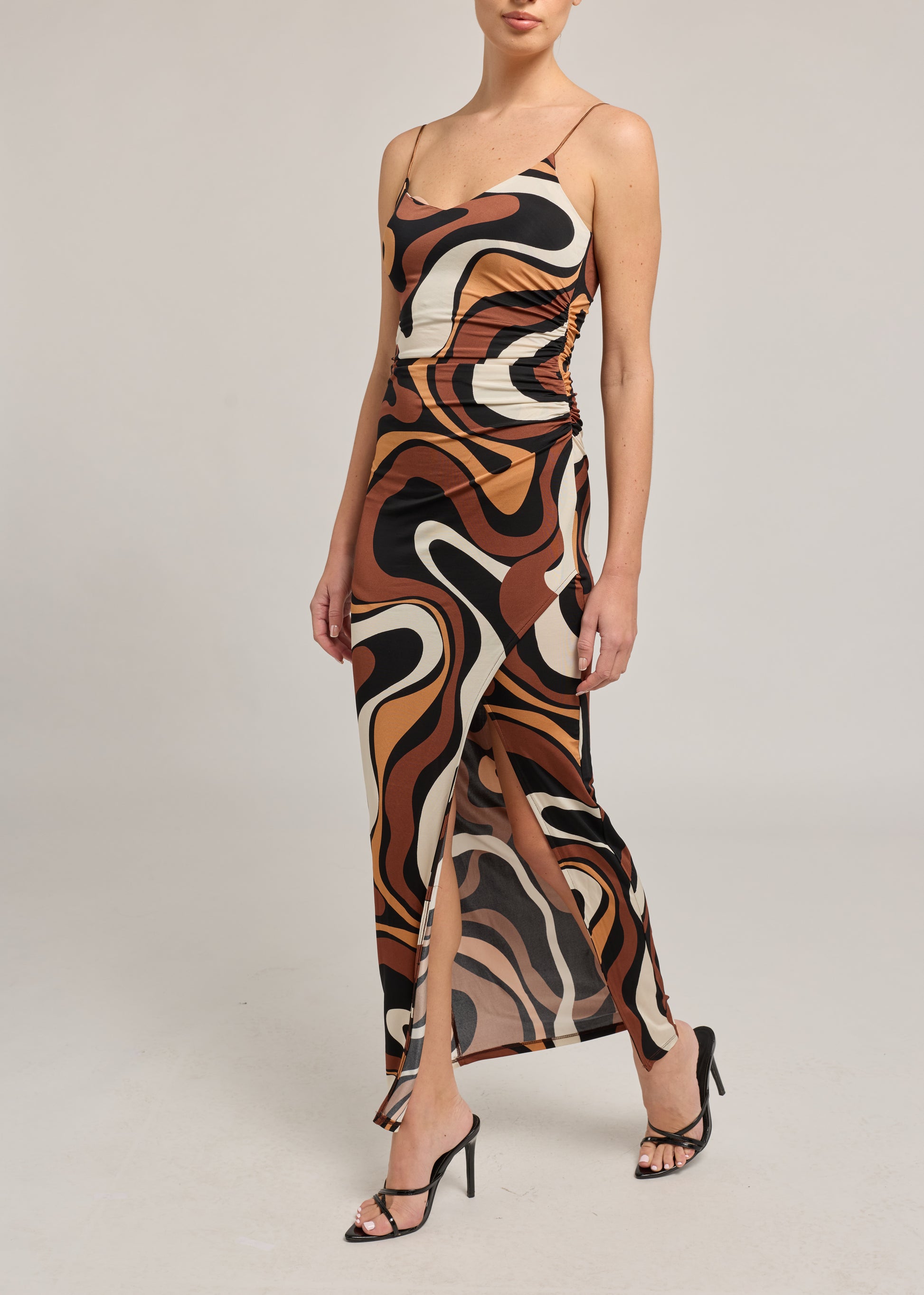 HAILEY GEO SHEEN JERSEY MAXI DRESS