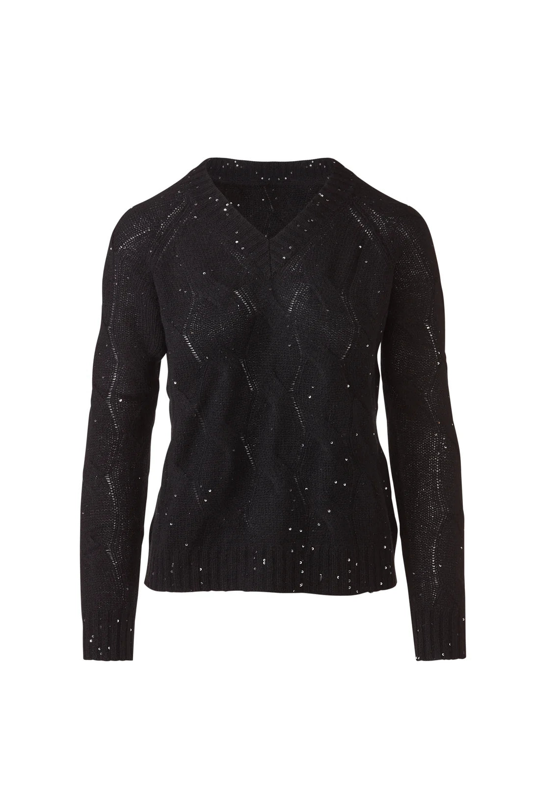 Cashmere Sequin Cable Vee (new)