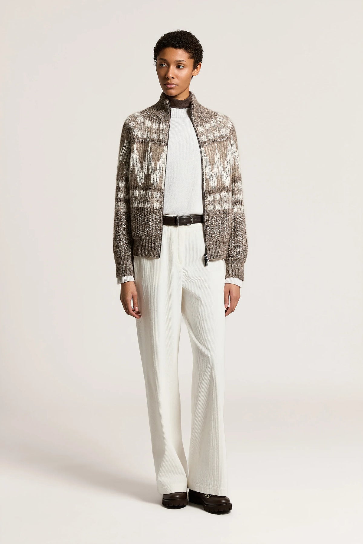 Wool, alpaca and cotton bomber jacket with zip