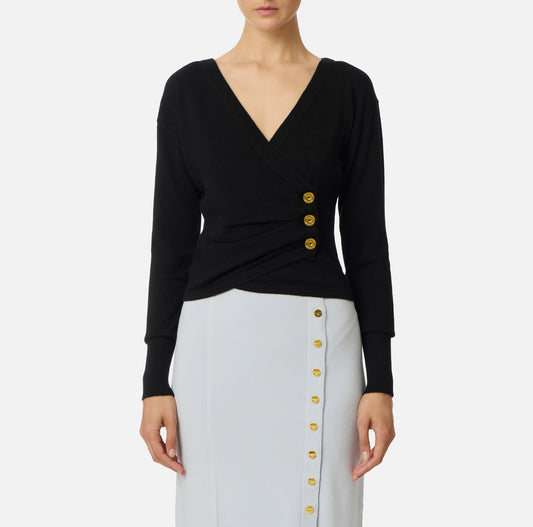 Cashmere blend jumper with jewel buttons