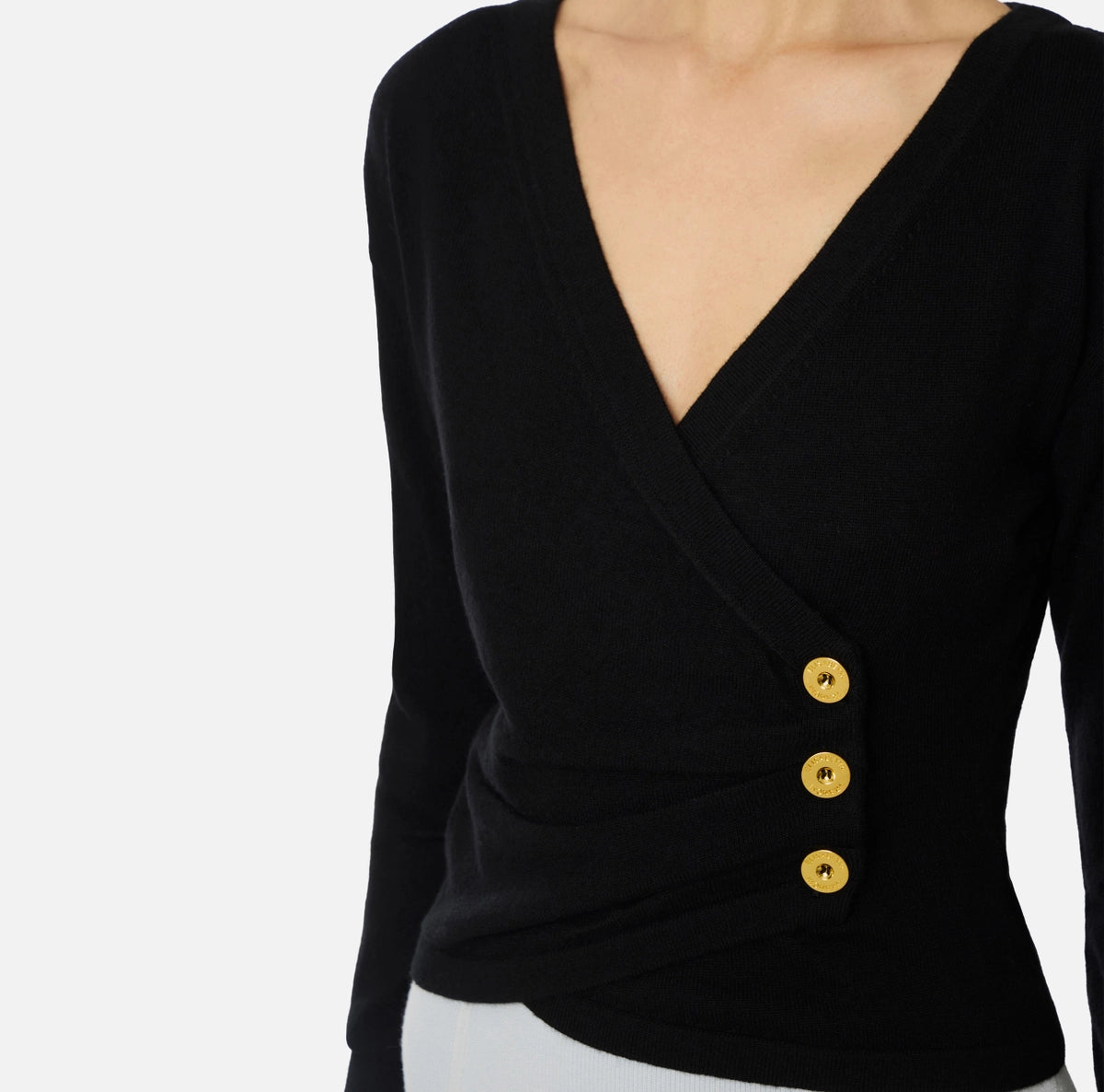 Cashmere blend jumper with jewel buttons