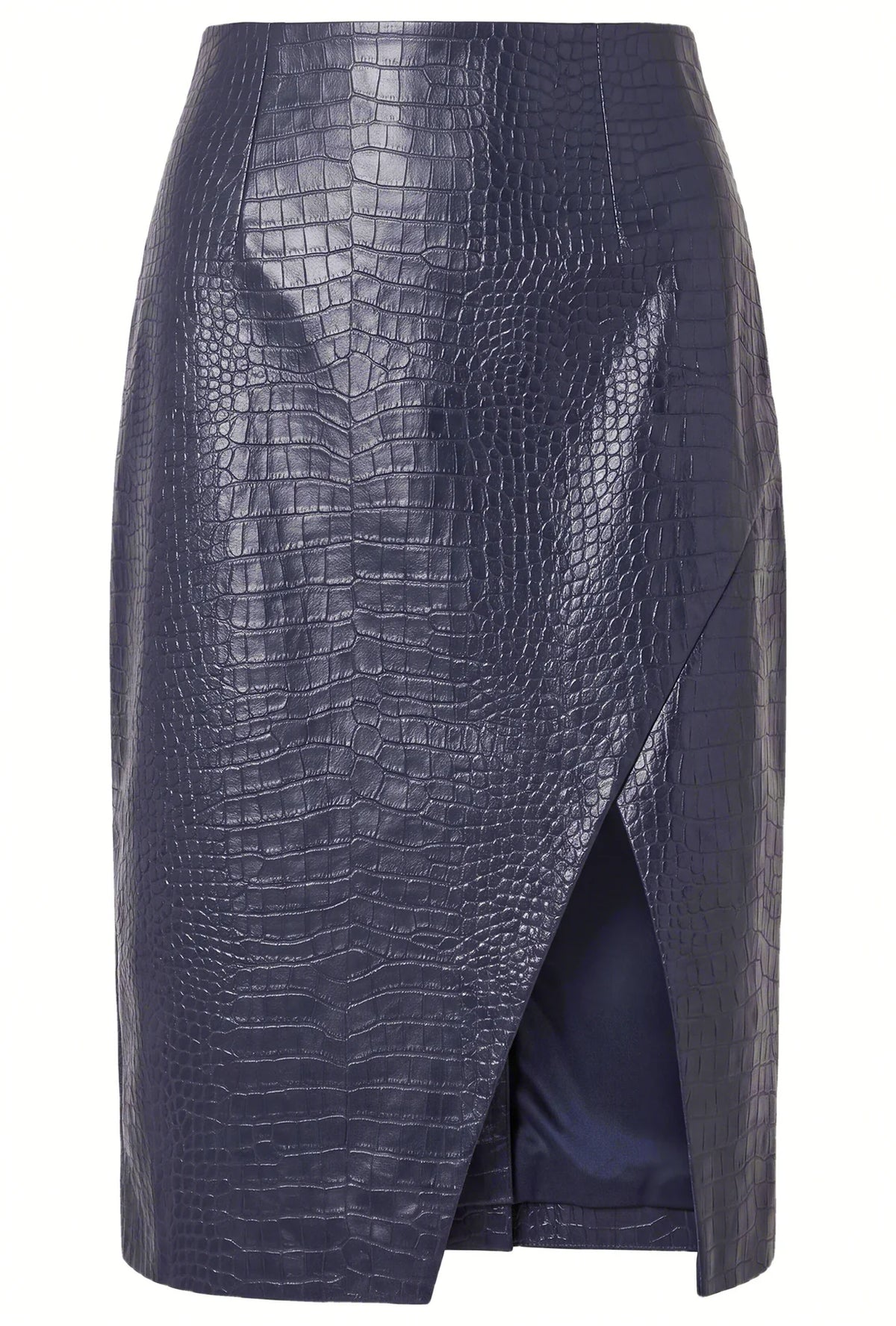 LIVIA CROC SKIRT - INDIGO BLUE