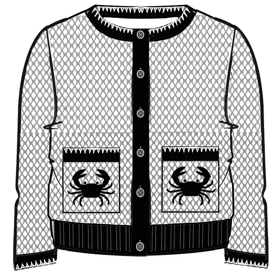 Mesh Cardigan W/ "Crab" Pockets