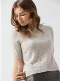 S/S Cropped Crew W/ Sprinkled Rhinestones
