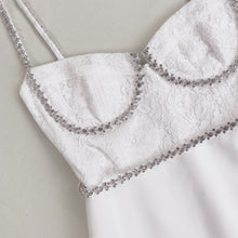 White Lace Bodice Mini Dress