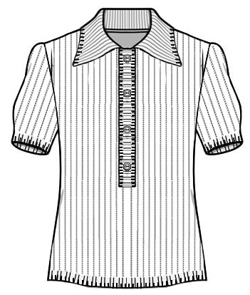 Ladder Stitch Polo With Blanket Stitch Detail