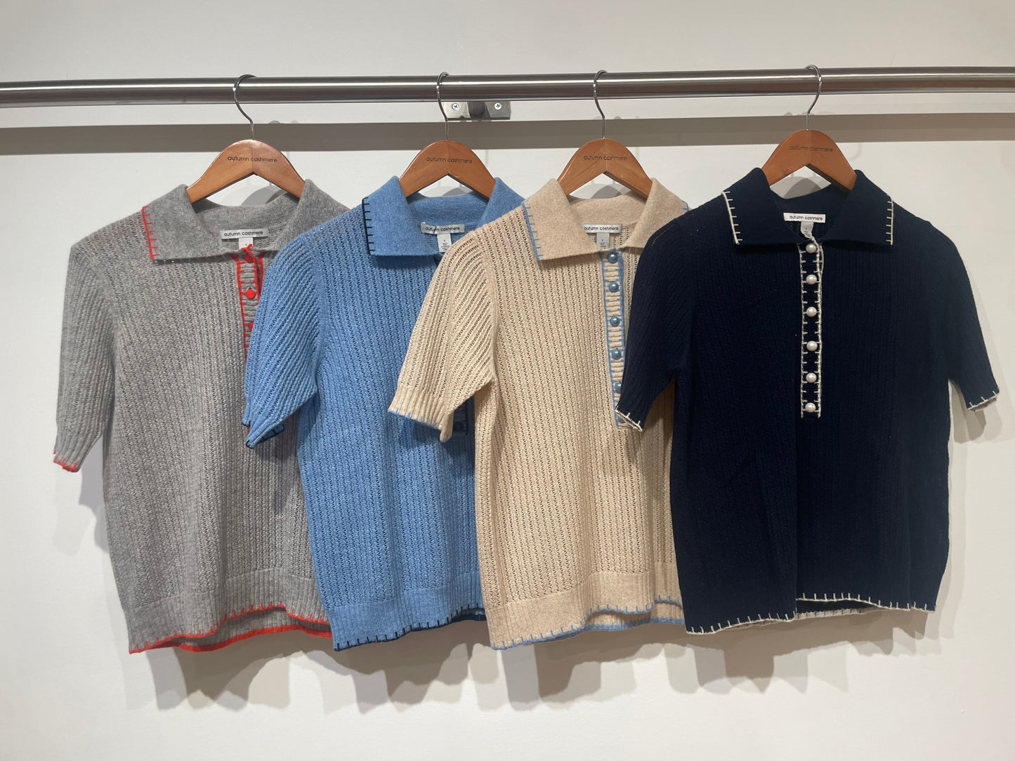 Ladder Stitch Polo With Blanket Stitch Detail