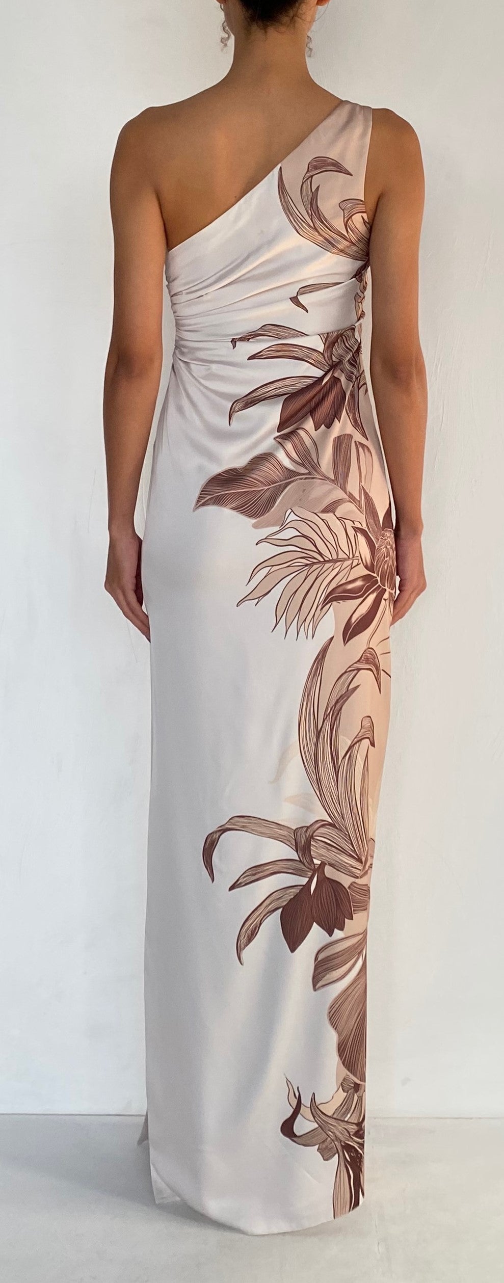 ONE SHOULDER RUCHED MAXI DRESS
