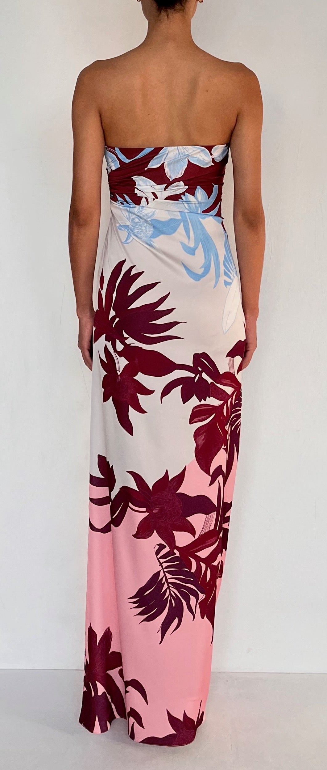 OFF SHOULDER RUCHED MAXI DRESS