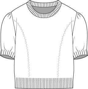 Puff Sleeve W/ Pointelle "Princess" Seams