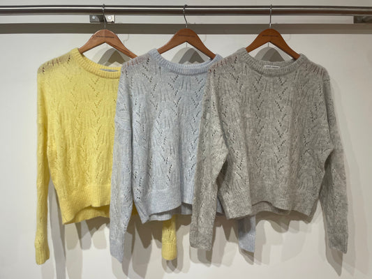 Allover Pointelle Crew