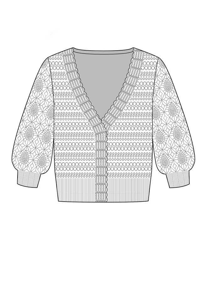 S/S Mixed Pointelle Cardigan