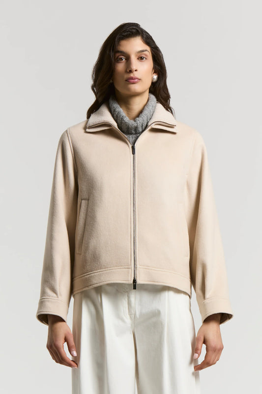 Wool and cashmere double cloth jacket