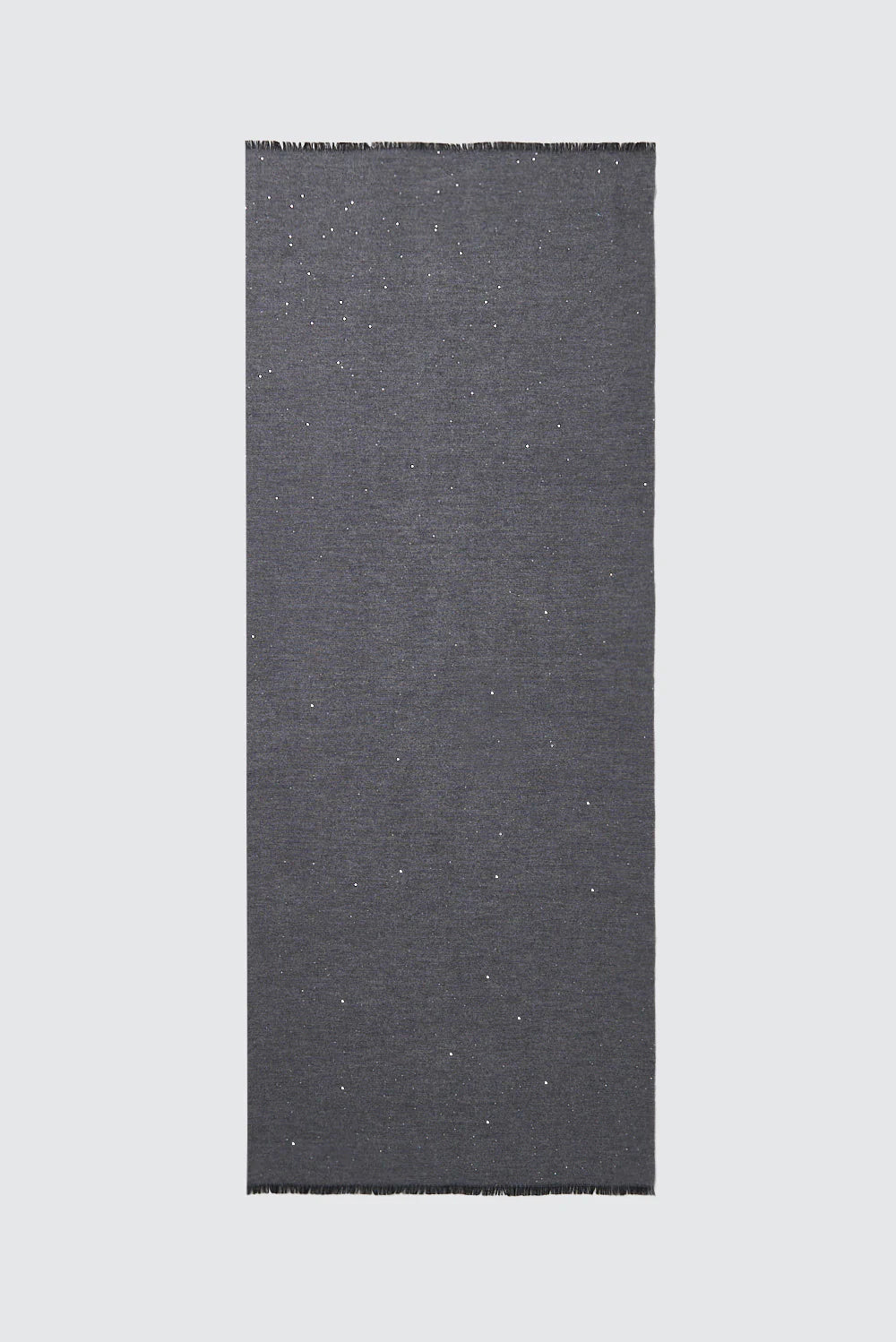 Wool and cotton jacquard stole with sequins