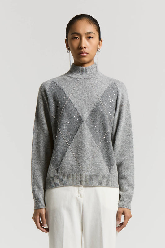 Lurex, cashmere, silk and wool jumper