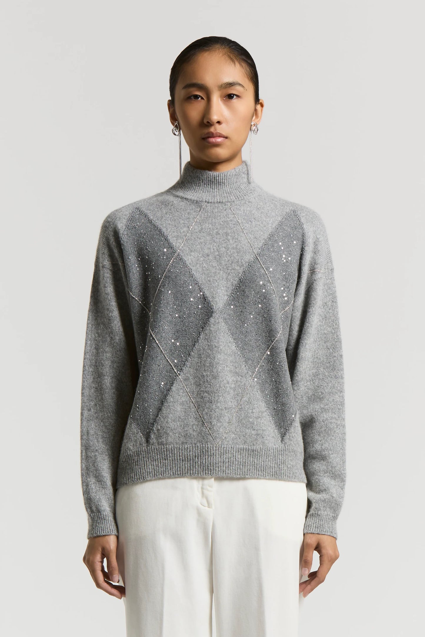 Lurex, cashmere, silk and wool jumper