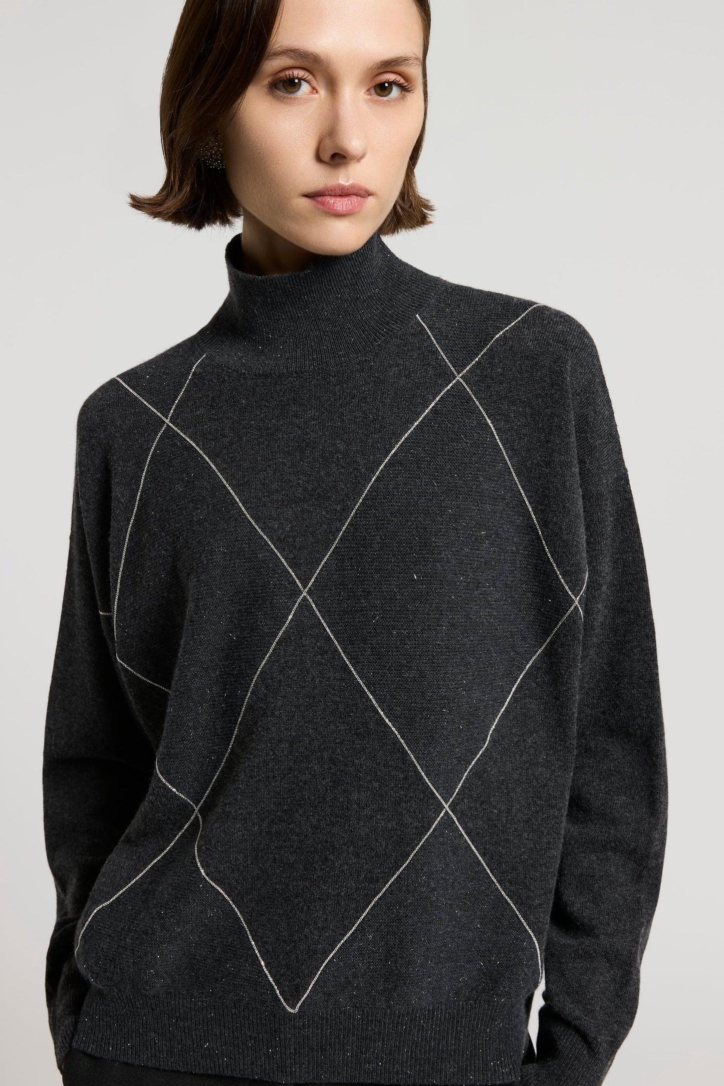 Cashmere, silk and wool jumper with diamond detailing