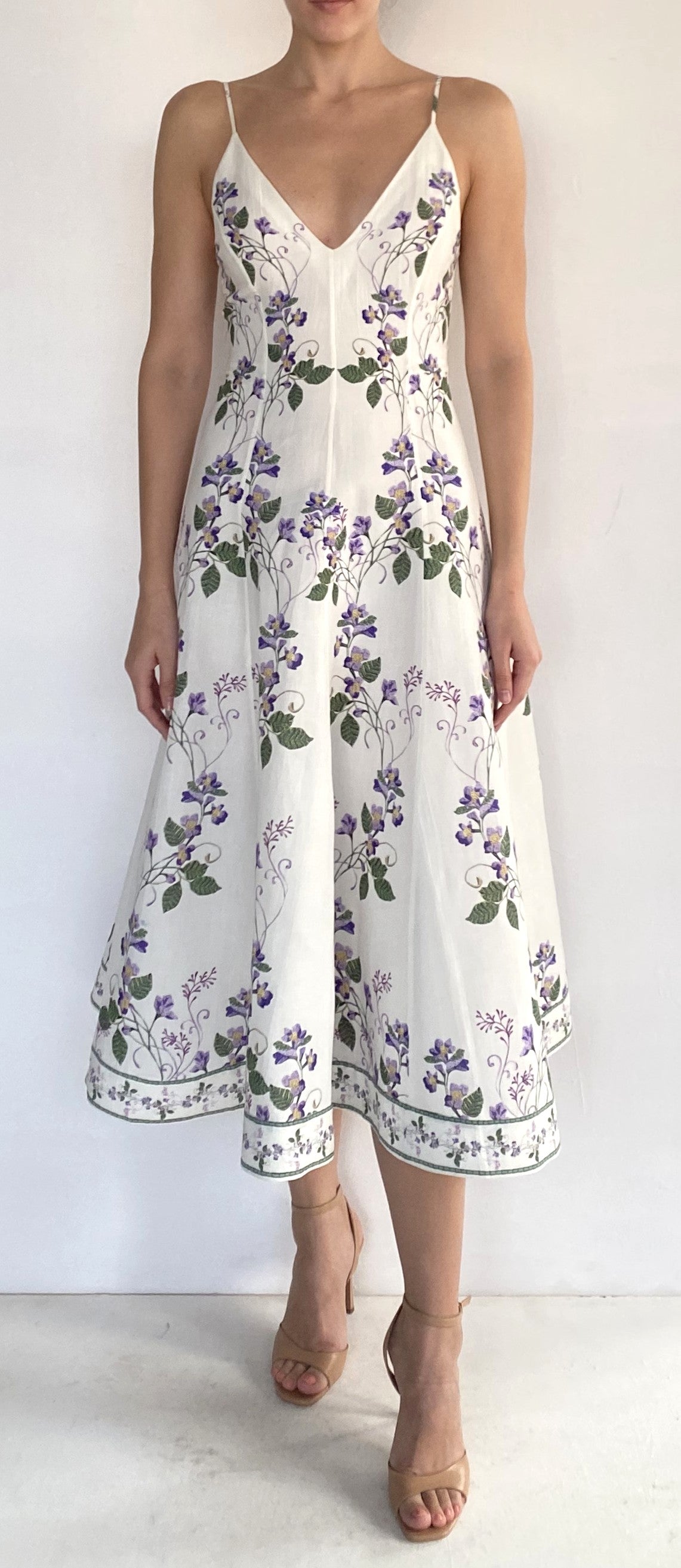 V-NECK MIDI DRESS