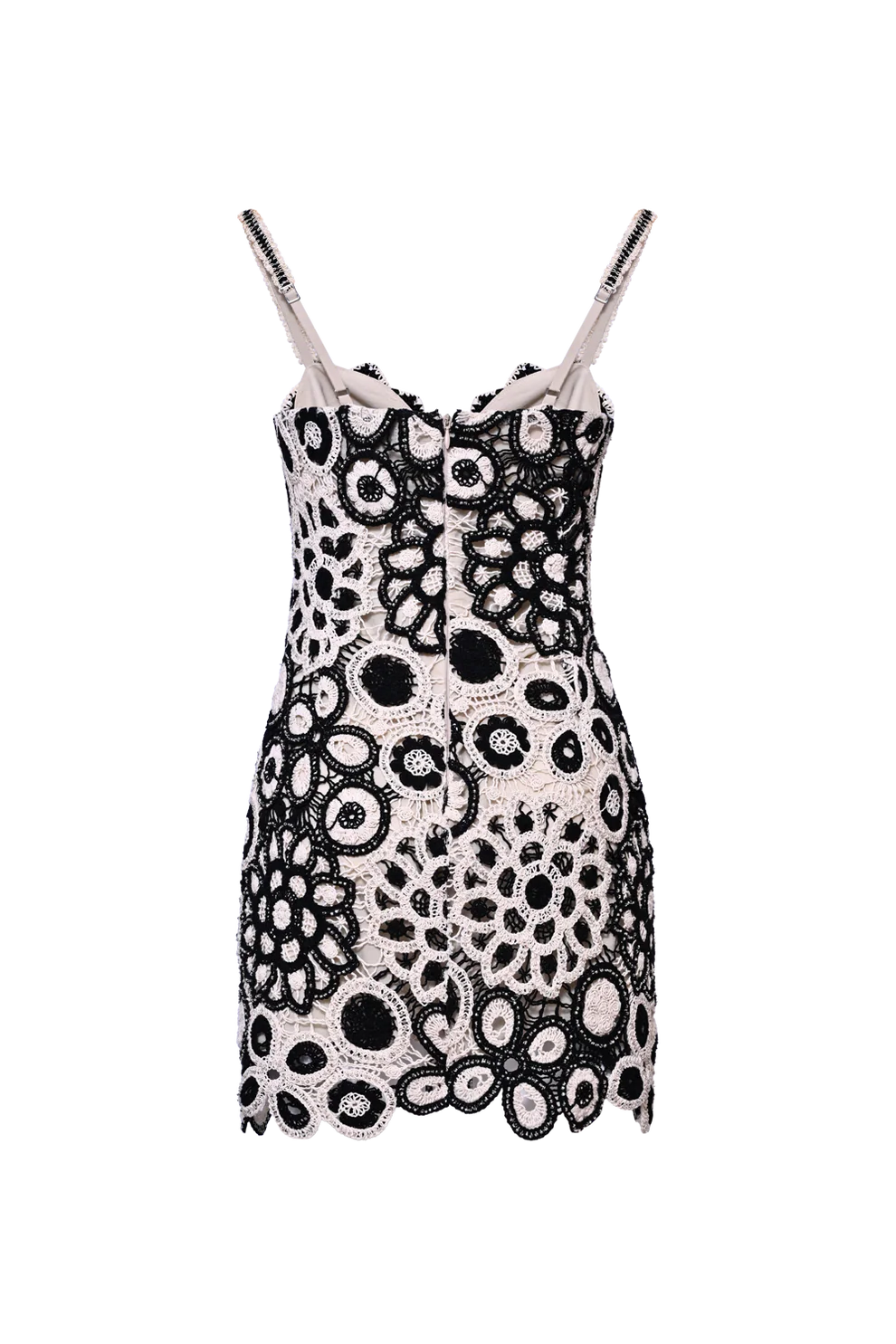 CORAL CROCHET MINI DRESS