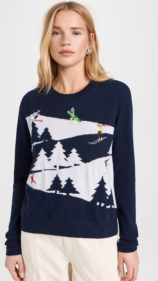 Snowscape w/ Skiers pullover