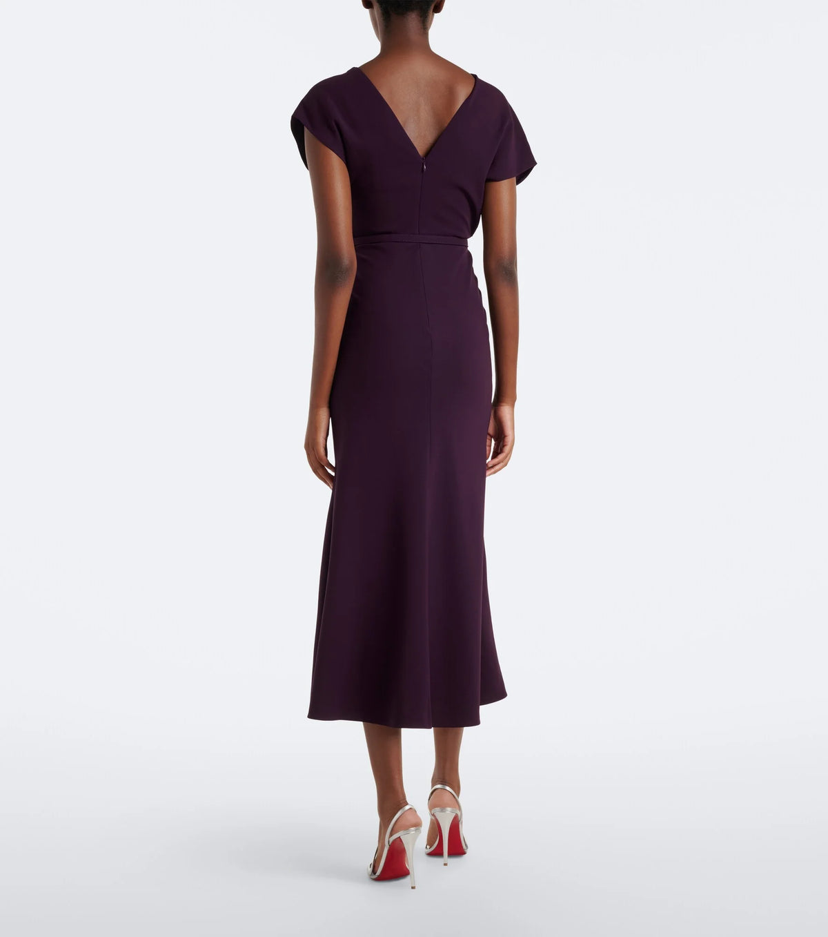 Embellished cady cocktail dress