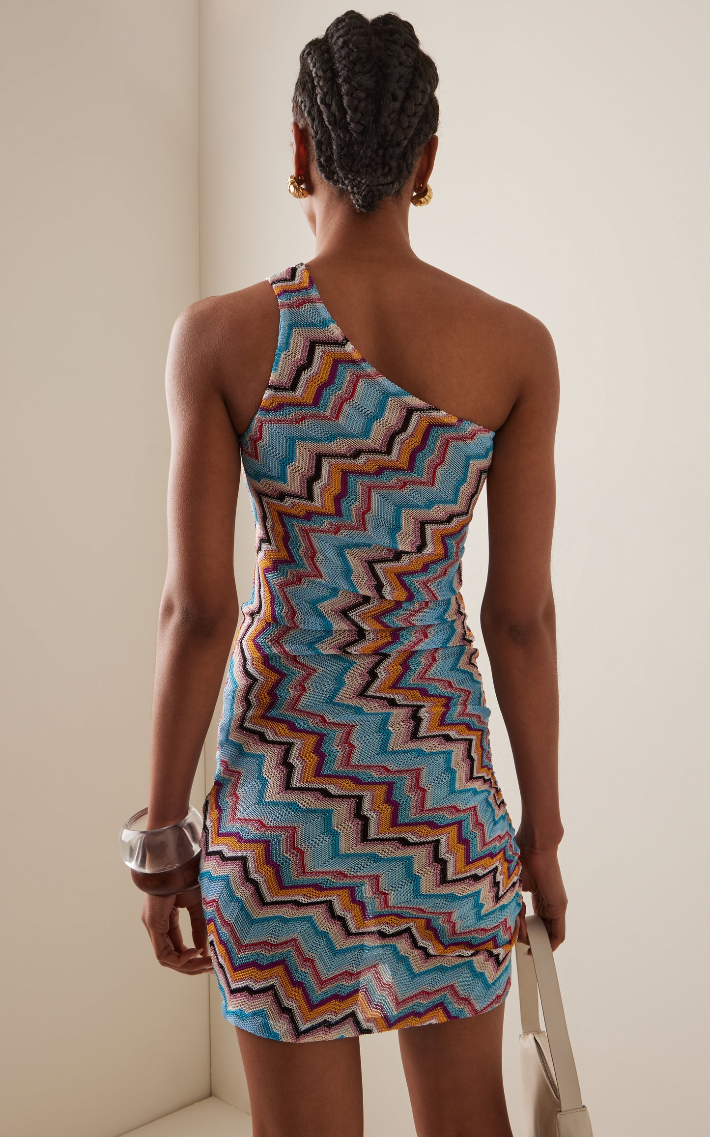 Knit One-Shoulder Mini Dress