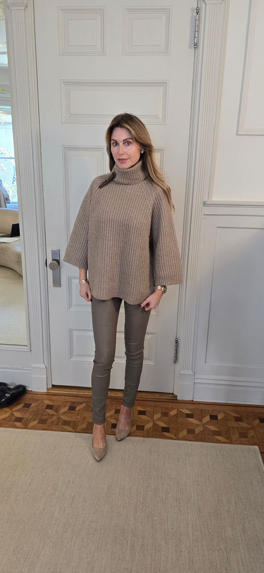 High neck sweater with buckle detail