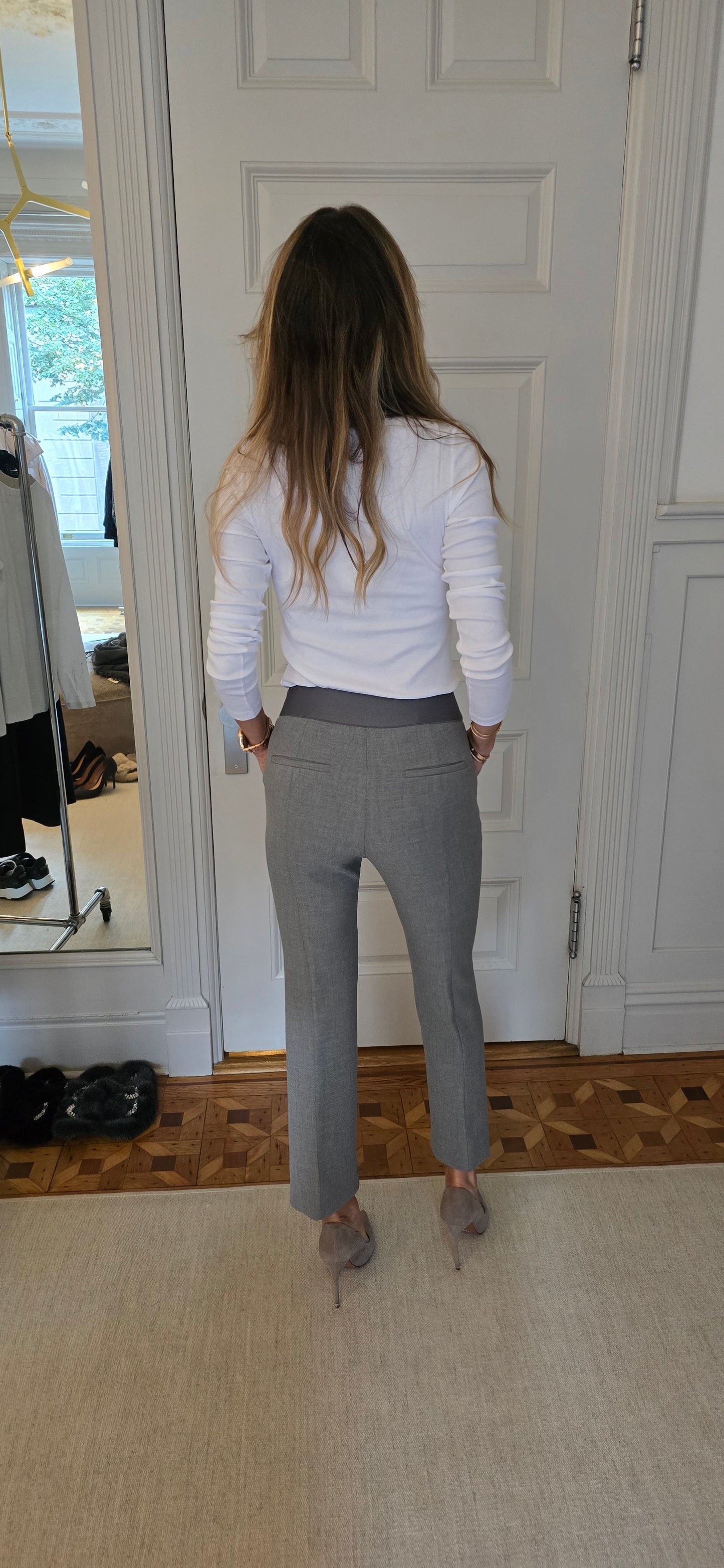 Technical wool flannel trousers