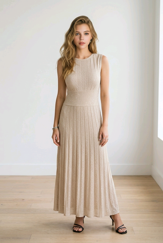 Scoop neck sequin dress