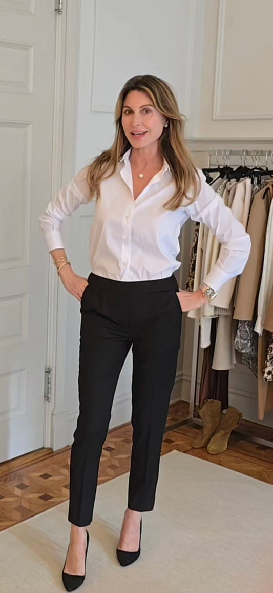 White button down with chain detail